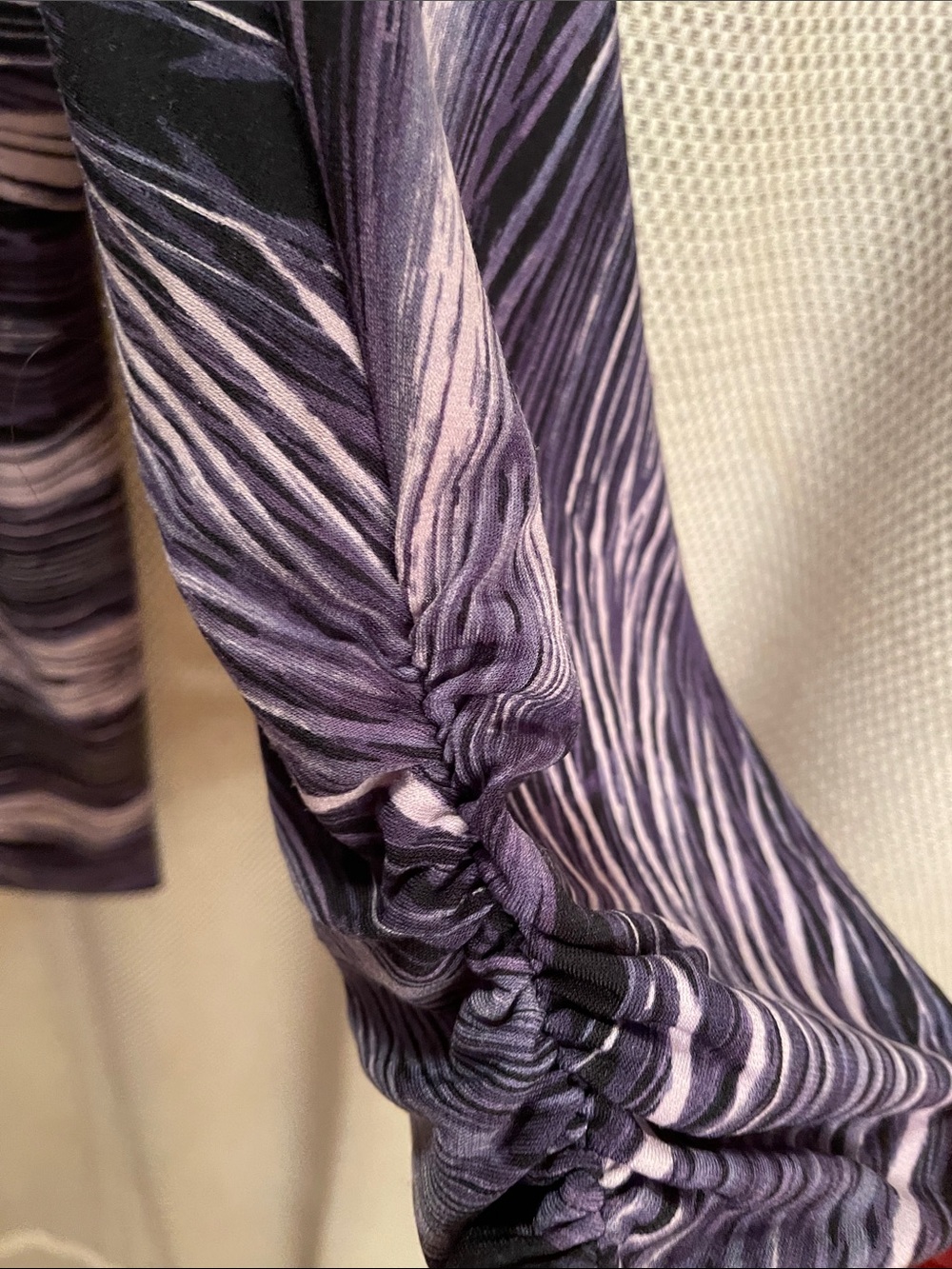 Jennifer Lopez Purple and Light Lavender Wave-Print Draped Blouse - Picture 2 of 9